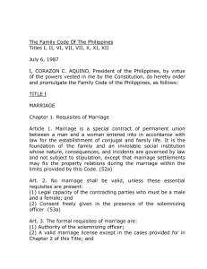 Family Code of Philippines Philippines