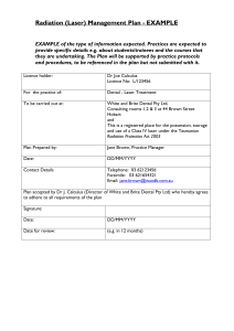 Radiation Laser Management Plan Example