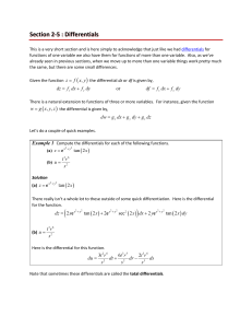 Calculus total differentials equations notes