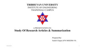 research article summary