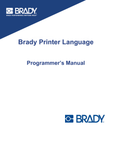 Brady Printer Language Manual