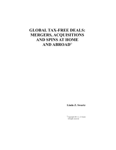 Global Tax-Free Deals - Mergers Acquistions And Spins at Home and Abroad