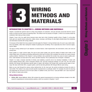 wiring methods and materials