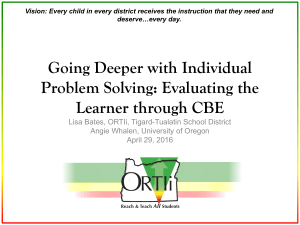 Evaluating the Learner Through CBE Bates