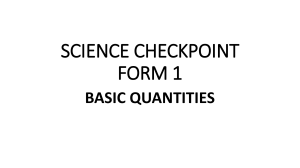 F1 Basic Quantities