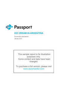 Sample Report Packaged Food Ice Cream