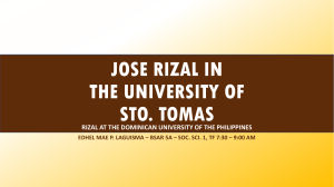 Rizal at the Dominican University of the Philippines