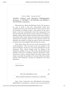 Advent Capital and Finance Corp vs. Alcantara