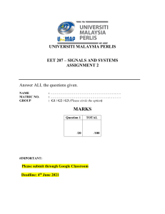 Signals and Systems Assignment: Fourier Analysis