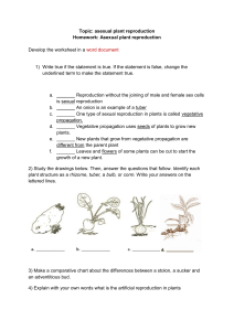 Asexual plant reproduction worksheet