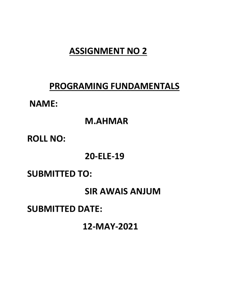 assignment no 1 code 317