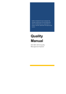 9001 2015 Quality Manual