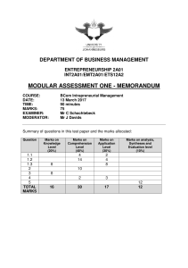 Module test 1 Memorandum - 2017