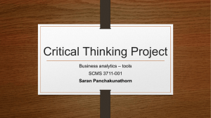 Critical thinking project Saran Panchakunathorn
