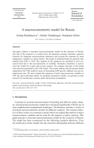 Structural Macroeconomic model for Russia