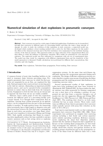 Dust Explosion Simulation in Pneumatic Conveyors