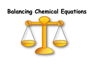 Balancing Chemical Equations Worksheet