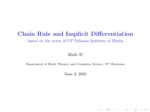 30 Chain Rule and Implicit Differentiation