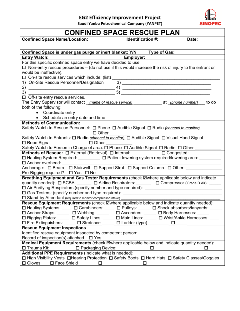 Confined Space Program Template