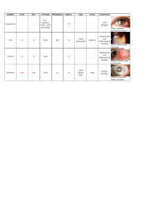 Eye conditions - clinical presentations