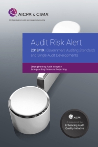 - Audit risk alert 2018 19  government auditing standards and single audit developments  Strengthening Audit Integrity safeguarding financial reporting-AICPA