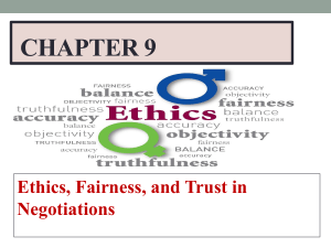 Chapter 9 Ethics in Negotiation