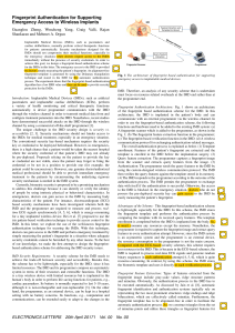 Fingerprint Authentication for Wireless Implants