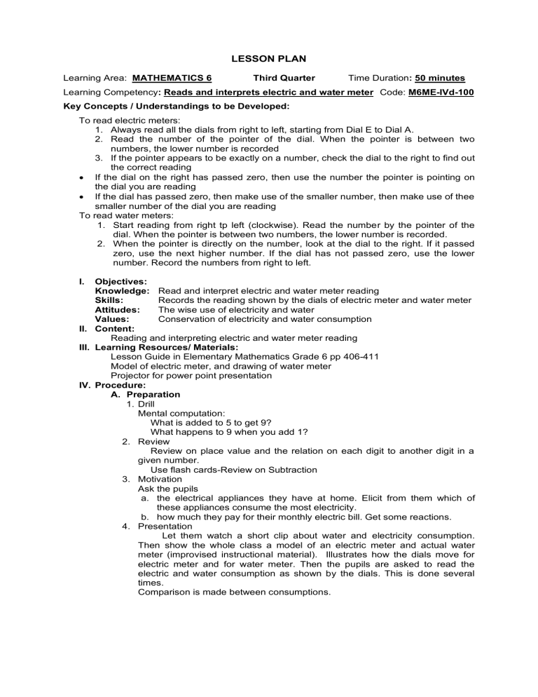 LESSON PLAN Math 6