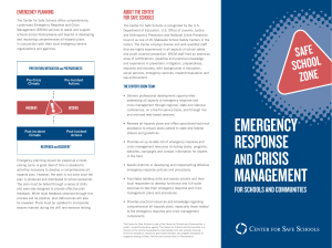 Emergency Response and Crisis Management for Schools and Communities