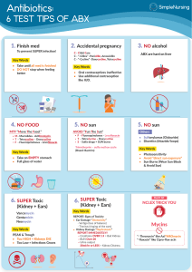 Pharm - Anti-Infectives - Antibiotics - 6 test tips of Antibiotics