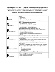 ISBARR Health Assessment Communication tool