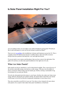 Is Solar Panel Installation Right For You?