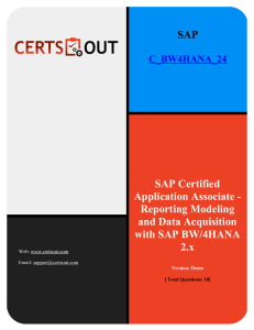 Download Free Demo SAP-C BW4HANA 24 at Certsout