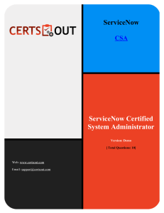 Download Free Demo ServiceNow-CSA at Certsout