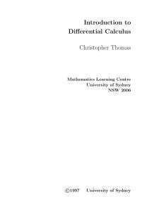 Differential Calculus Introduction