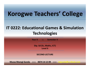 Educational Games and Simulation Technol