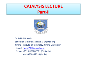 Catalysis Lecture 2