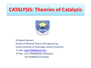 Catalysis Lecture 3