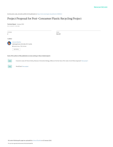 Post-Consumer Plastic Recycling Project Proposal