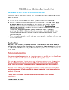 FIN2200 D01 S21 Midterm Information sheet