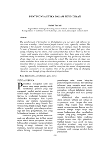 Pentingnya Etika dalam Pendidikan: Analisis Jurnal