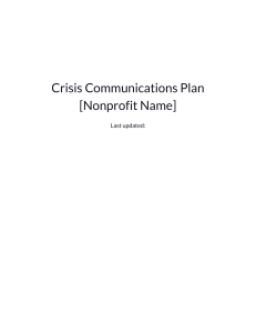 Copy of Nonprofit Crisis Communications Plan Template