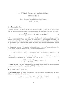 Astronomy Problem Set: Barnard's Star & Binary Systems