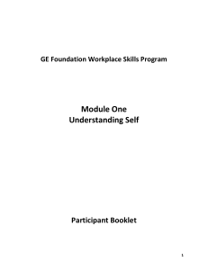 Workplace Skills: Understanding Self Participant Booklet