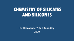 CHEMISTRY OF SILICATES AND SILICONES