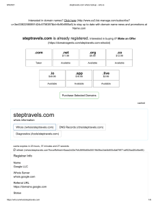 steptravels.com whois lookup - who.is