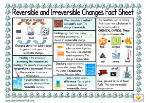 Reversible and Irreversible Chages Double Sided Fact Sheet