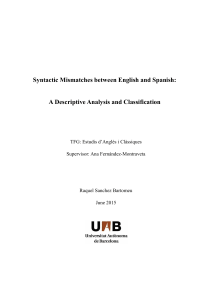 Syntactic Mismatches between English and Spanish