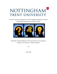 How can I develop metacognitive and self-regulated strategies to improve mathematical reasoning and problem solving? 