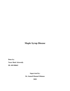 MAple Syrup Disease